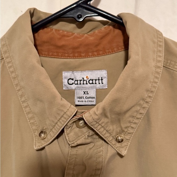 Carhartt Men's Sz XL Rugged Flex Relaxed Fit Midweight Canvas Short-Sleeve Shirt - Picture 2 of 8